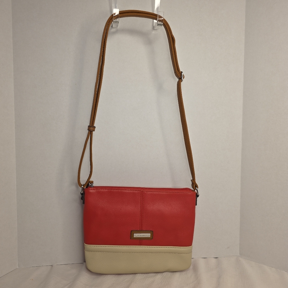 TIGNANELLO‎ RED AND CREAM LEATHER CROSSBODY PURSE